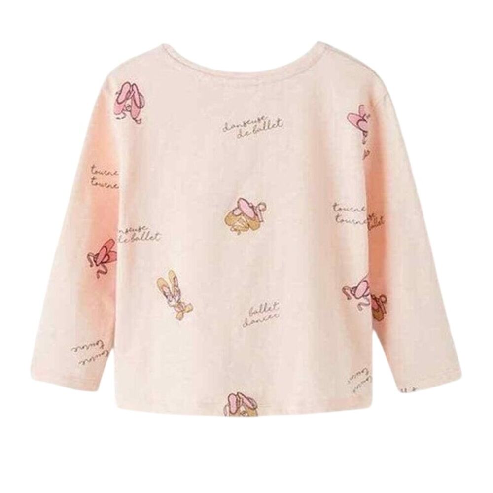 Zara Baby Girls Pale Pink Sparkly Ballet Slipper Long Sleeve T-Shirt Top 6-9M